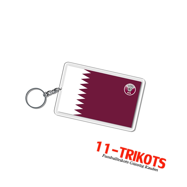 Neues Schlüsselhalter Carré WM 2022 Qatar Weiß/Braun