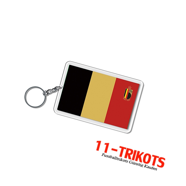 Neues Schlüsselhalter Carré WM 2022 Belgien Schwarz/Gelb/Rot