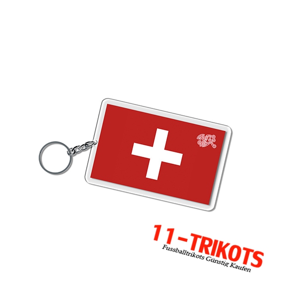 Neues Schlüsselhalter Carré WM 2022 Schweiz Rot/Weiß