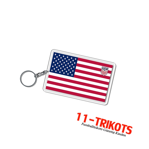 Neues Schlüsselhalter Carré WM 2022 USA Weiß/Rot/Blau