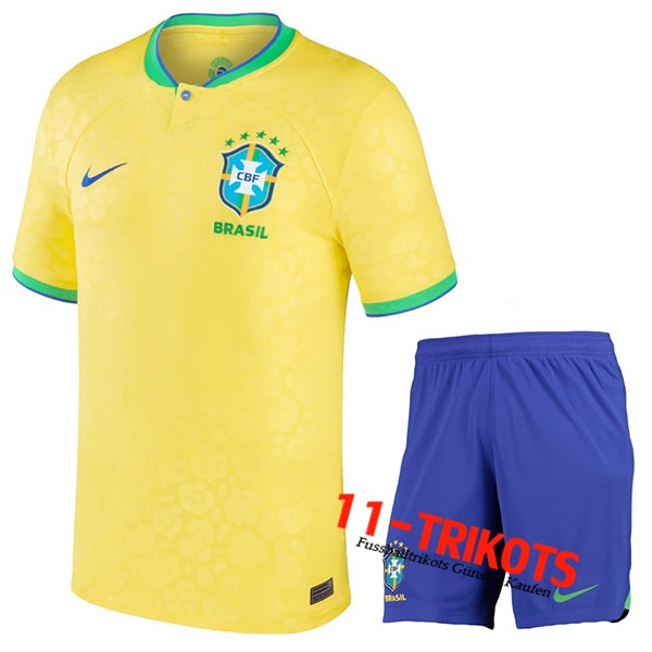 Brasilien Kinder Heimtrikot WM 2022