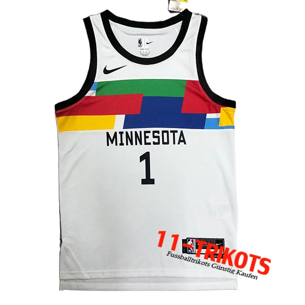 Trikots Minnesota Timberwolves (EDWARDS #1) 2022/23 Weiß