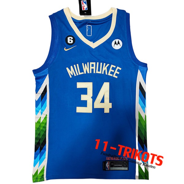 Trikots Milwaukee Bucks (ANTETOKOUNMPO #34) 2022/23 Blau