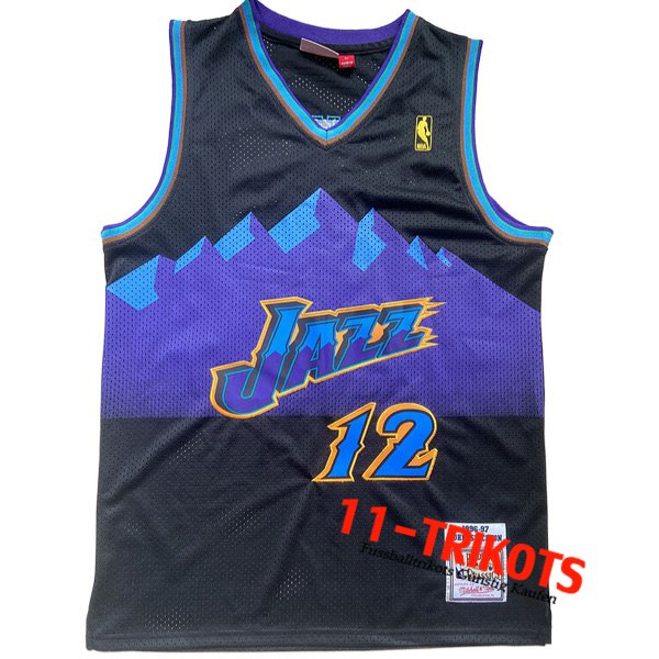 Trikots Utah Jazz (STOCKTON #12) 2022/23 Schwarz/lila