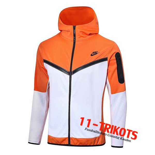 NIKE Trainingsjacke Mit Kapuze Weiß/Orange 2022/2023