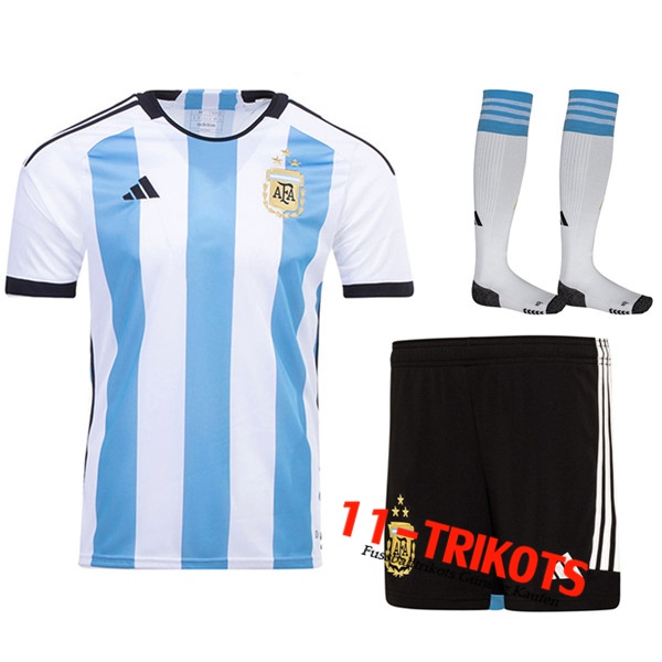 Argentinien 3 Stars Heimtrikot (Shorts + Socken) 2022/2023