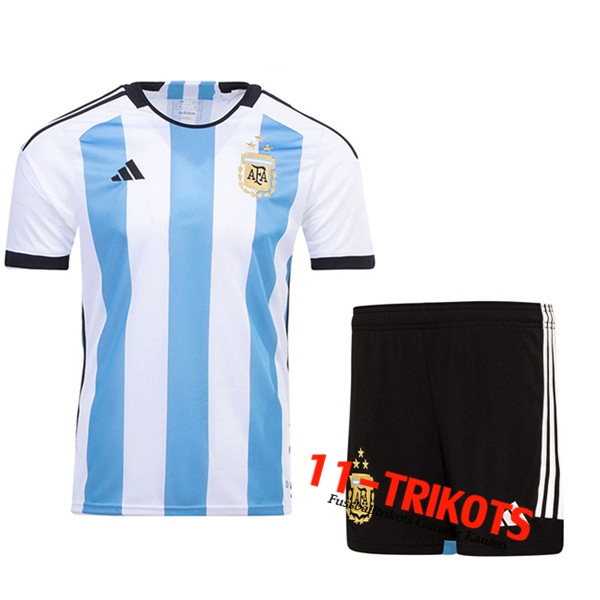 Neues Argentinien 3 Stars Kinder Heimtrikot 2022/2023