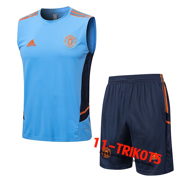 Manchester United Trainingstrikot + Shorts Hellblau 2022/2023