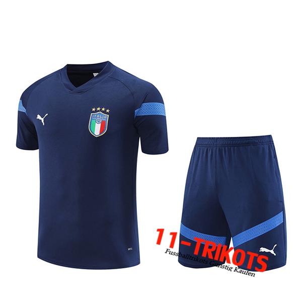 Italien Trainingstrikot + Shorts Navy blau 2022/2023