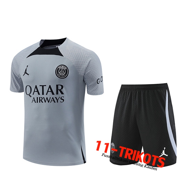 Jordan PSG Trainingstrikot + Shorts Hellgrau 2022/2023