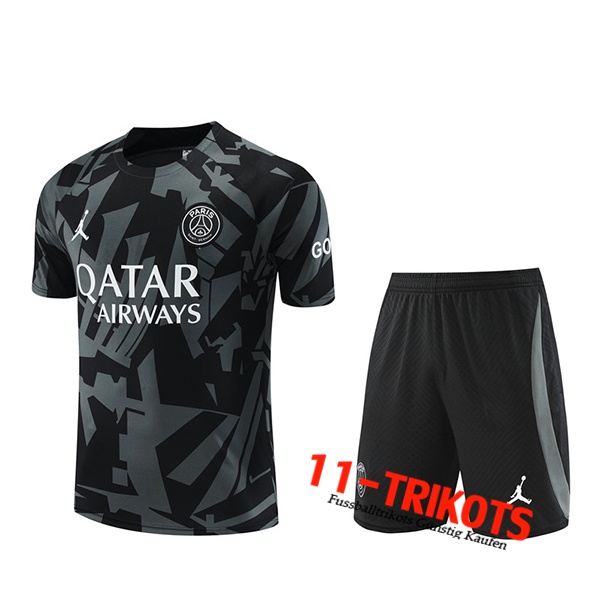 Jordan PSG Trainingstrikot + Shorts Grau/Schwarz 2022/2023