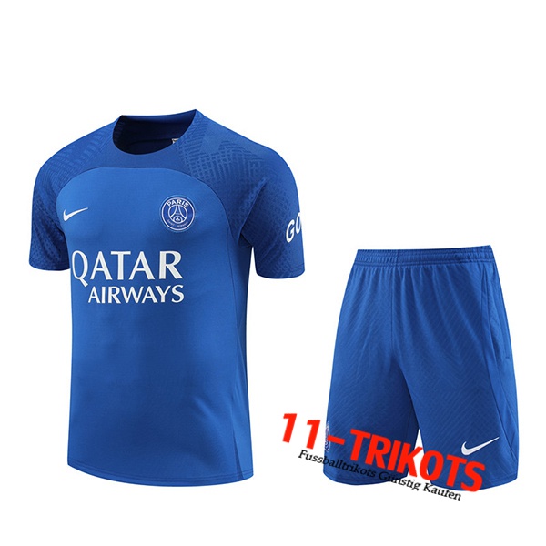 PSG Trainingstrikot + Shorts Blau 2022/2023