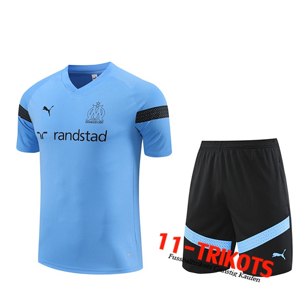 Marseille Trainingstrikot + Shorts Hellblau 2022/2023