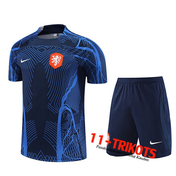 Niederlande Trainingstrikot + Shorts Navy blau 2022/2023