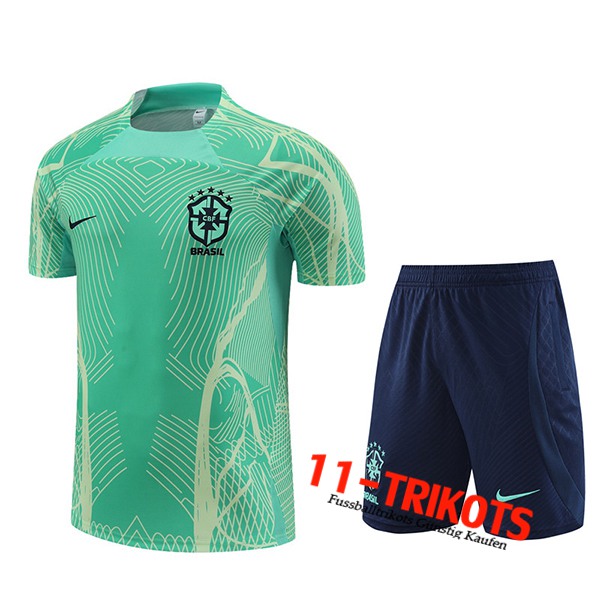 Brasilien Trainingstrikot + Shorts Grün 2022/2023