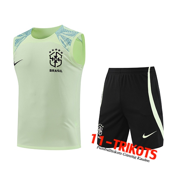 Brasilien Trainings-Tanktop + Shorts Grün 2022/2023