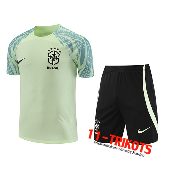 Brasilien Trainingstrikot + Shorts Grün 2022/2023