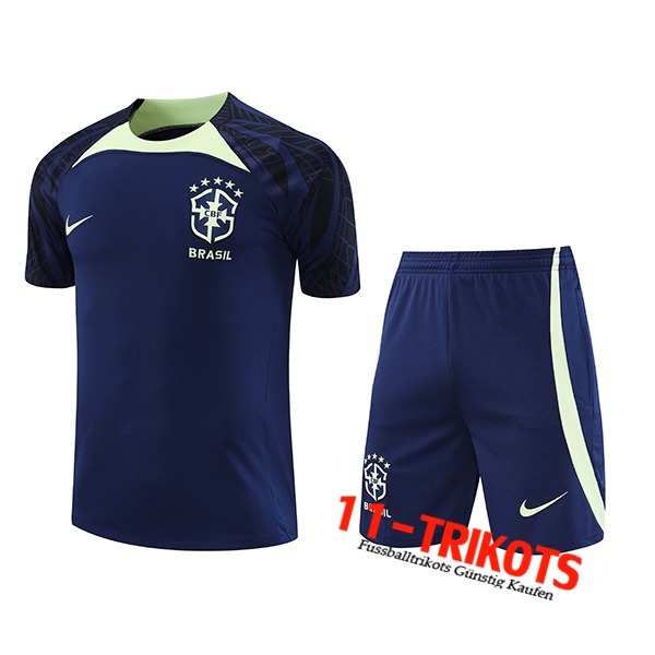 Brasilien Trainingstrikot + Shorts Navy blau 2022/2023