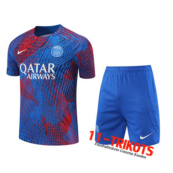 PSG Trainingstrikot + Shorts Blau/Rot 2022/2023