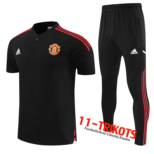 Manchester United Poloshirt Schwarz 2022/2023