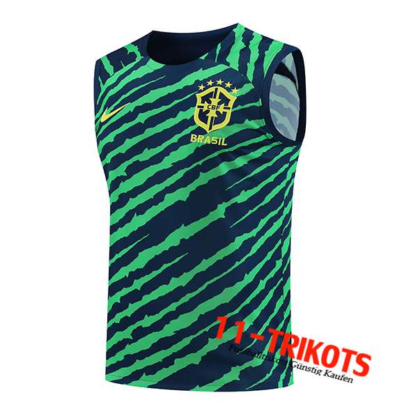 Brasilien Trainings-Tanktop Grün/Blau 2022/2023