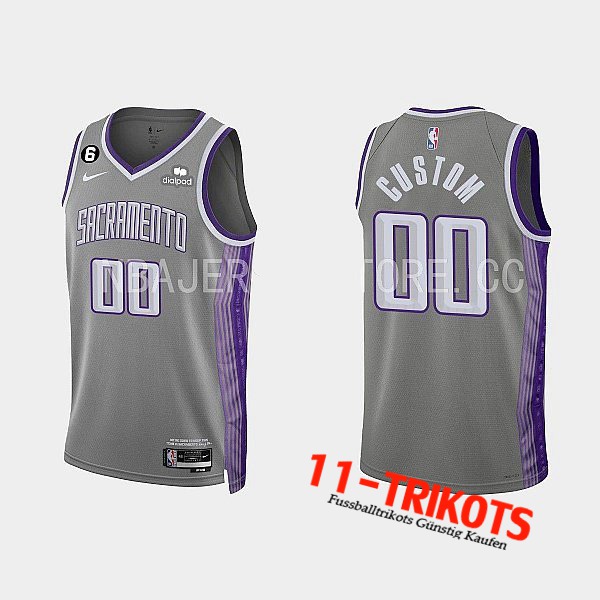 Trikots Sacramento Kings (GUSTOM #00) 2022/23 Grau