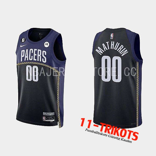 Trikots Indiana Pacers (MATHURIN #00) 2022/23 Schwarz/Blau