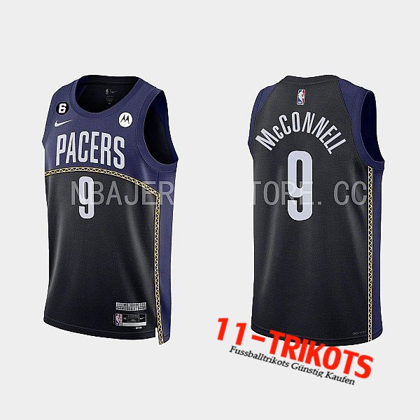 Trikots Indiana Pacers (McCONNELL #9) 2022/23 Schwarz/Blau