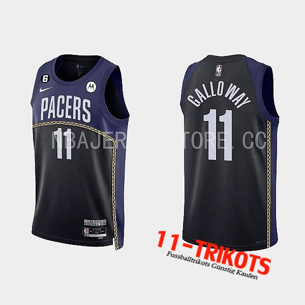 Trikots Indiana Pacers (GALLOWAY #11) 2022/23 Schwarz/Blau