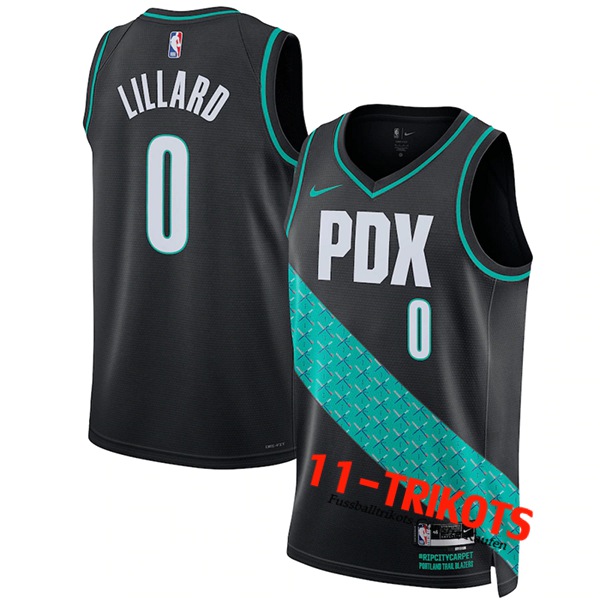 Trikots Portland Trail Blazers (LILLARD #0) 2022/23 Schwarz