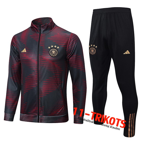 Deutschland Trainingsanzug (Jacke) Rot/Schwarz 2022/2023