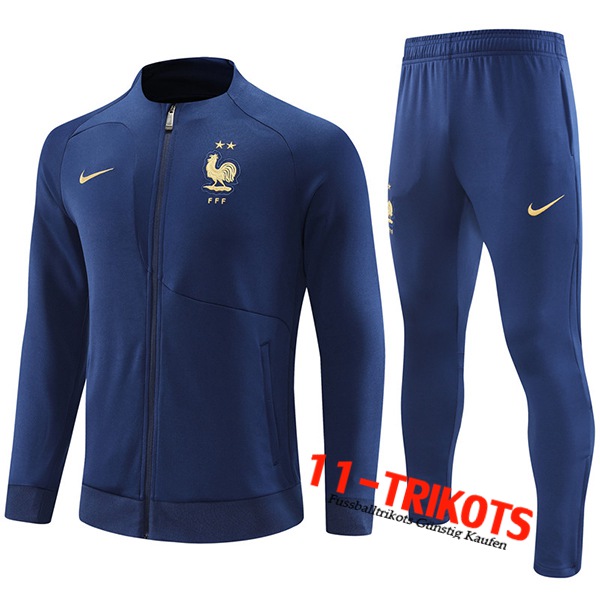 Frankreich Trainingsanzug (Jacke) Navy blau 2022/2023