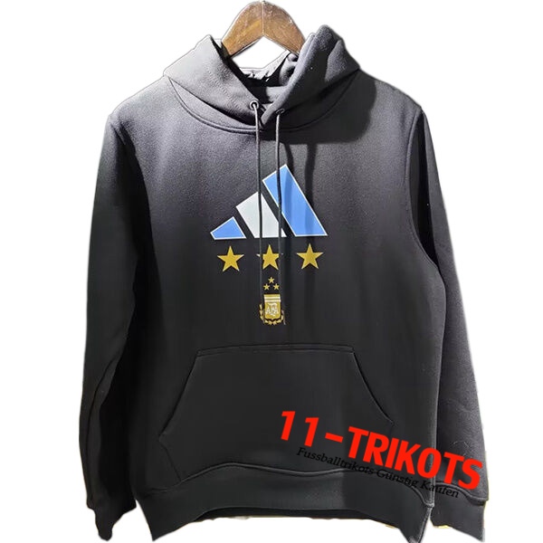 Argentinien Training Sweatshirt Mit Kapuze 3 Stars (MESSI #10) Schwarz 2022/2023