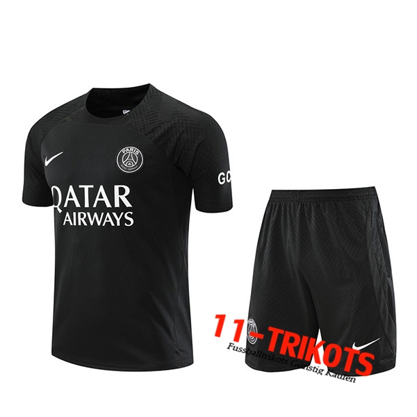 PSG Trainingstrikot + Hose Schwarz 2022/2023