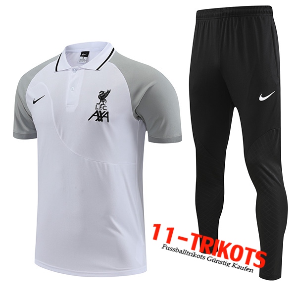 FC Liverpool Poloshirt Weiß/Grau 2022/2023
