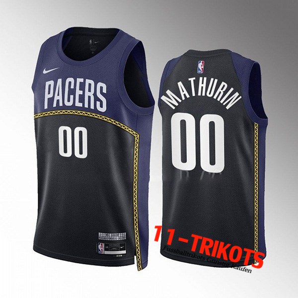 Trikots Indiana Pacers (MATHURIN #00) 2022/23 Schwarz/Blau