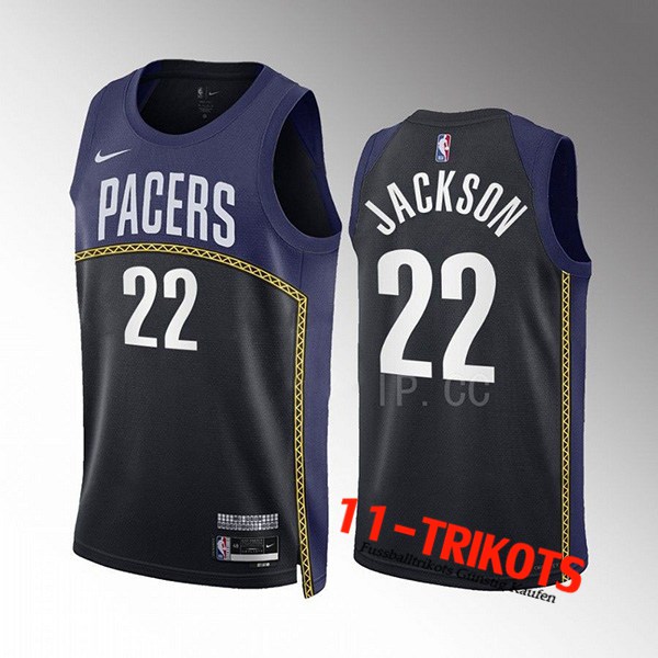 Trikots Indiana Pacers (JACKSON #22) 2022/23 Schwarz/Blau