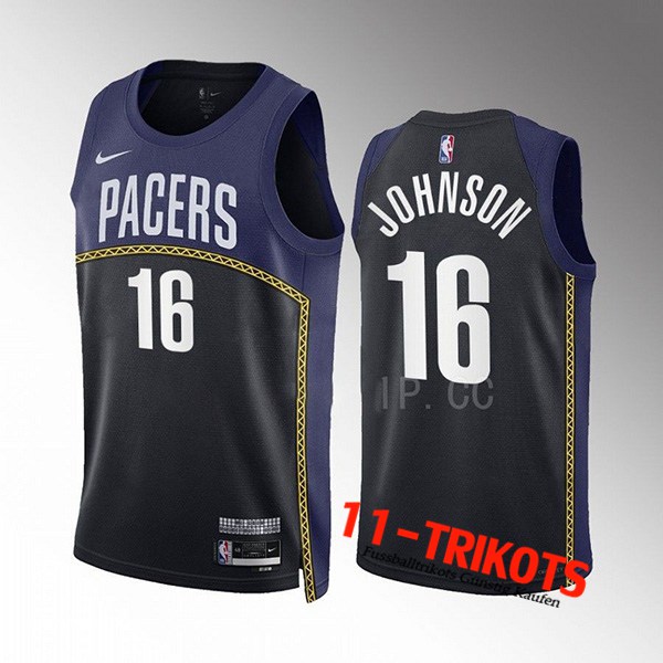 Trikots Indiana Pacers (JOHNSON #16) 2022/23 Schwarz/Blau