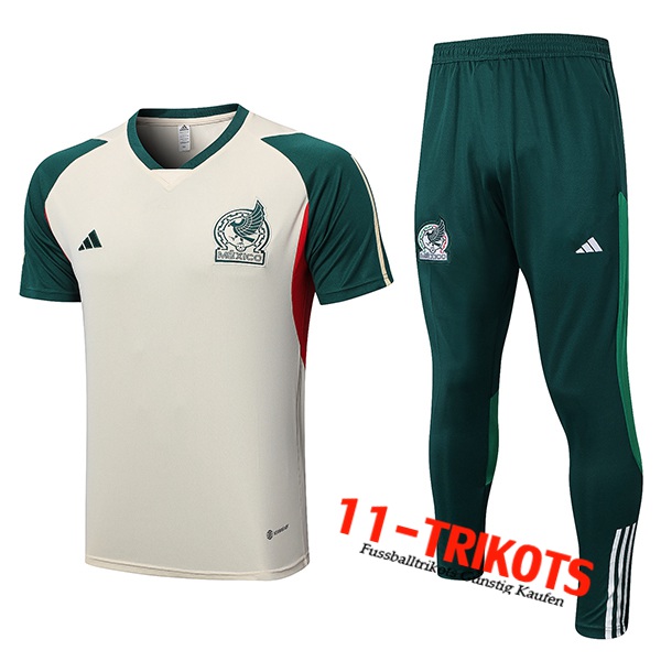 Mexiko Trainingstrikot + Hose Beige 2023/2023