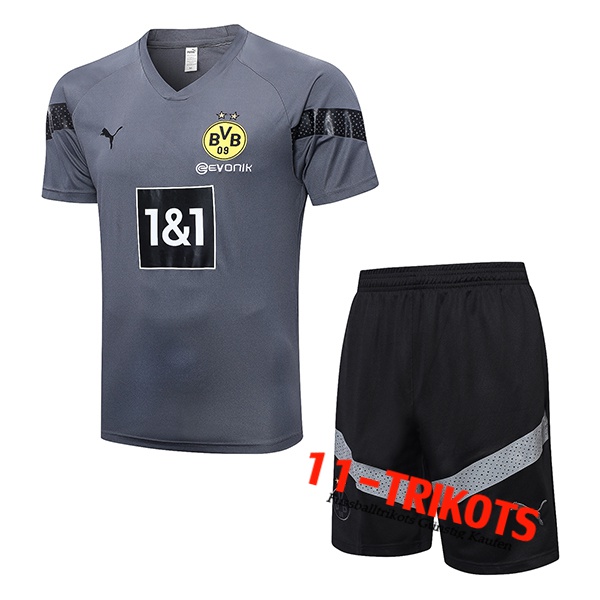 Dortmund rainingstrikot + Shorts Grau 2023/2023