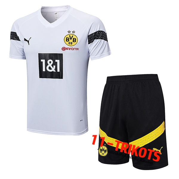 Dortmund rainingstrikot + Shorts Weiß 2023/2023