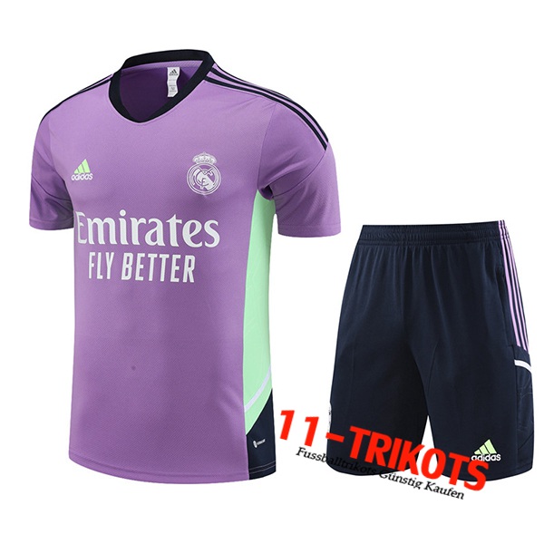 Real Madrid rainingstrikot + Shorts lila 2023/2023