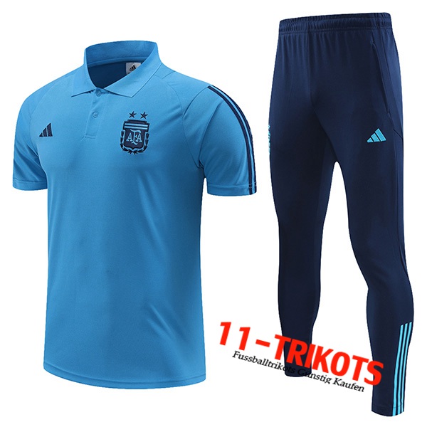 Argentinien Poloshirt Hellblau 2023/2023