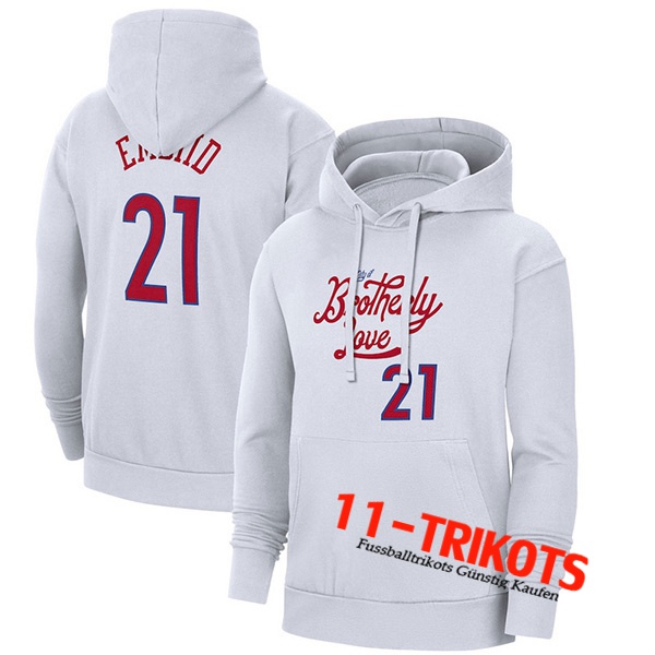 Training Sweatshirt Mit Kapuze Philadelphia 76ers Weiß 2023