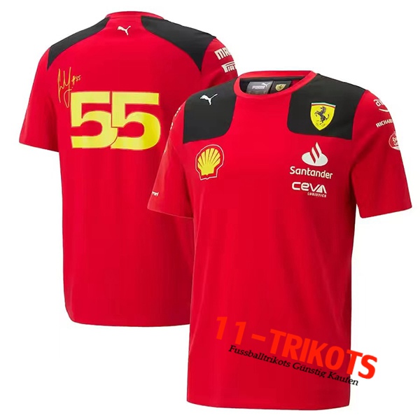 T-Shirt F1 Scuderia Ferrari Team Gelb 2023