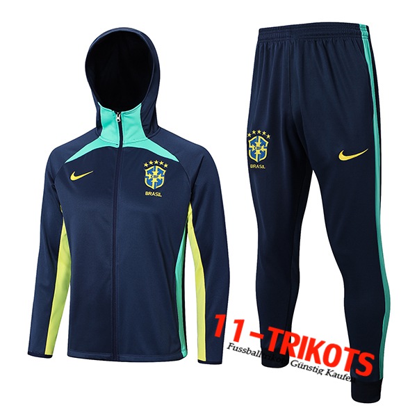 Brasilien Trainingsanzug Mit Kapuze Trainingsjacke Windbreaker Navy blau 2023/2023