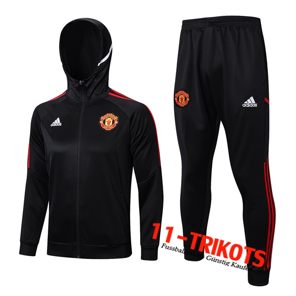 Manchester United Trainingsanzug Mit Kapuze Trainingsjacke Windbreaker Schwarz 2023/2023