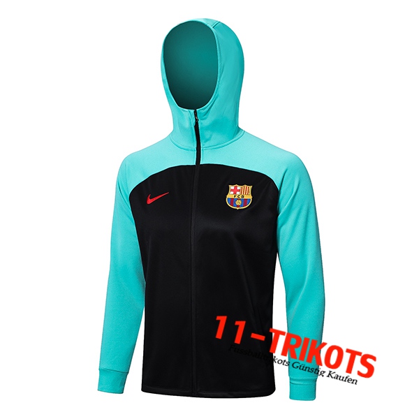 FC Barcelona Trainingsjacke Mit Kapuze Schwarz/Blau 2023/2023