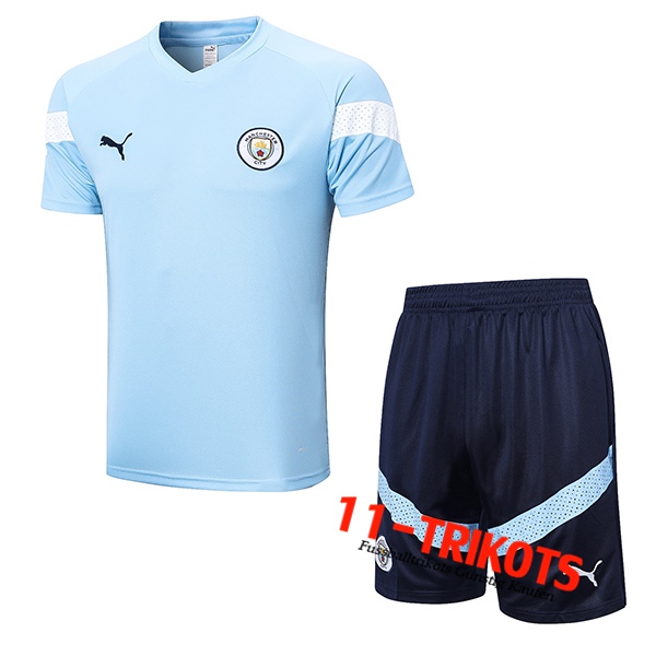 Manchester City Trainingstrikot + Shorts Hellblau 2022/2023