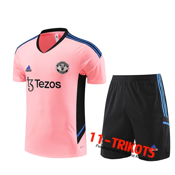 Manchester United Trainingstrikot + Shorts Rosa 2022/2023